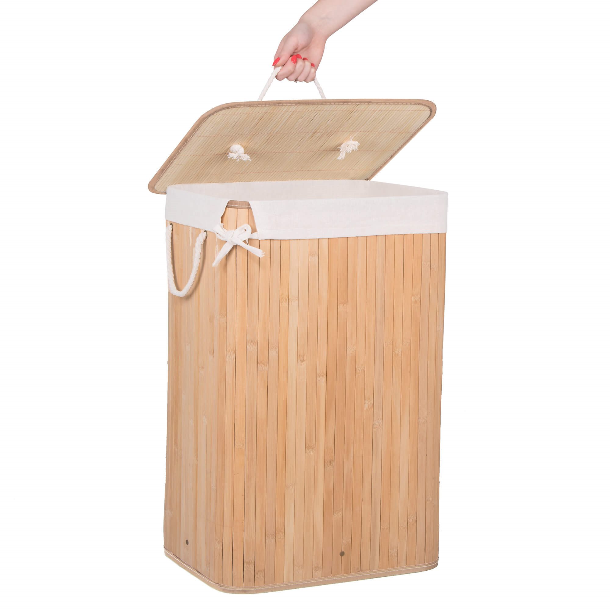 Bambusa veļas grozs Springos HA0030 72l Bambusa veļas grozs Springos HA0030 72l