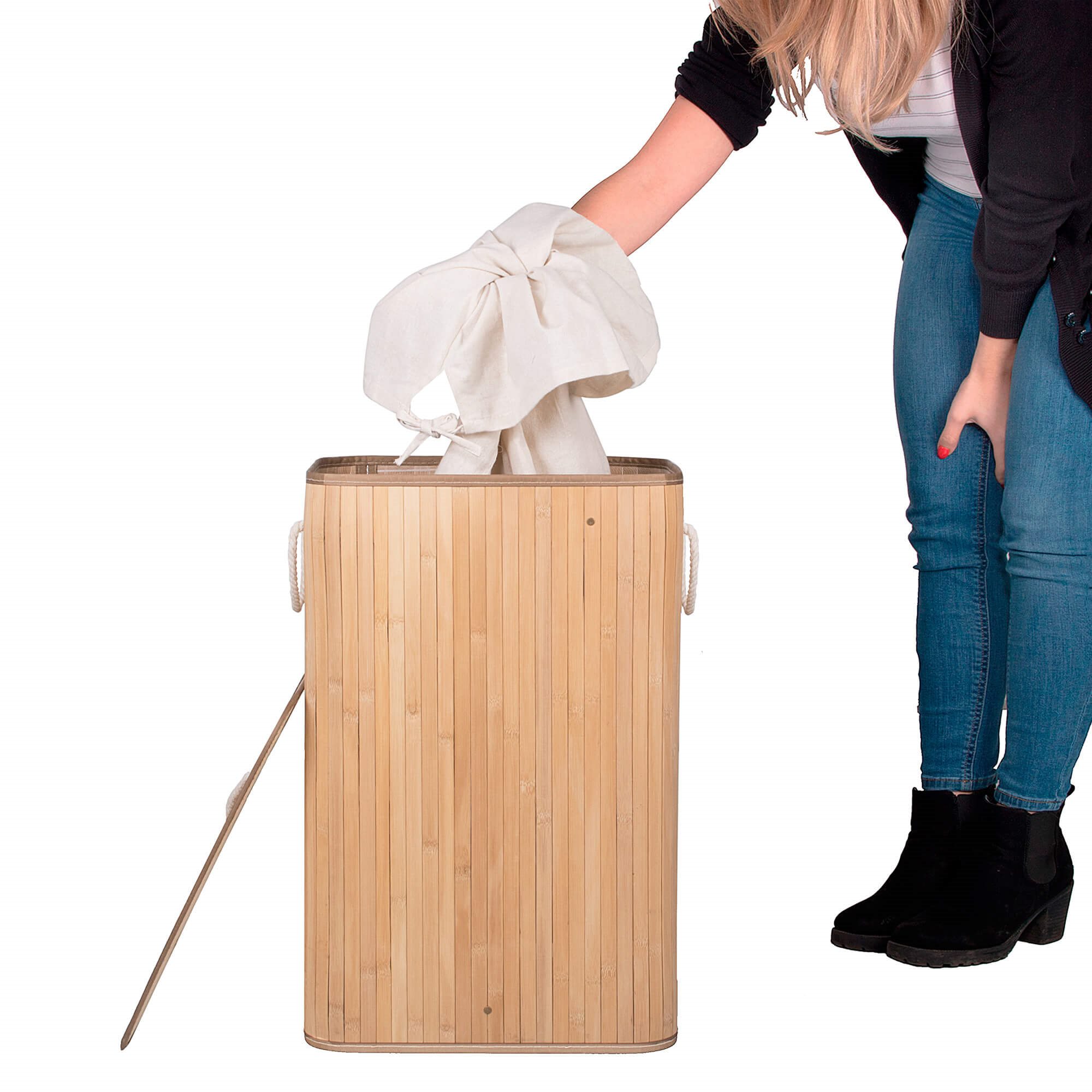 Bambusa veļas grozs Springos HA0030 72l Bambusa veļas grozs Springos HA0030 72l