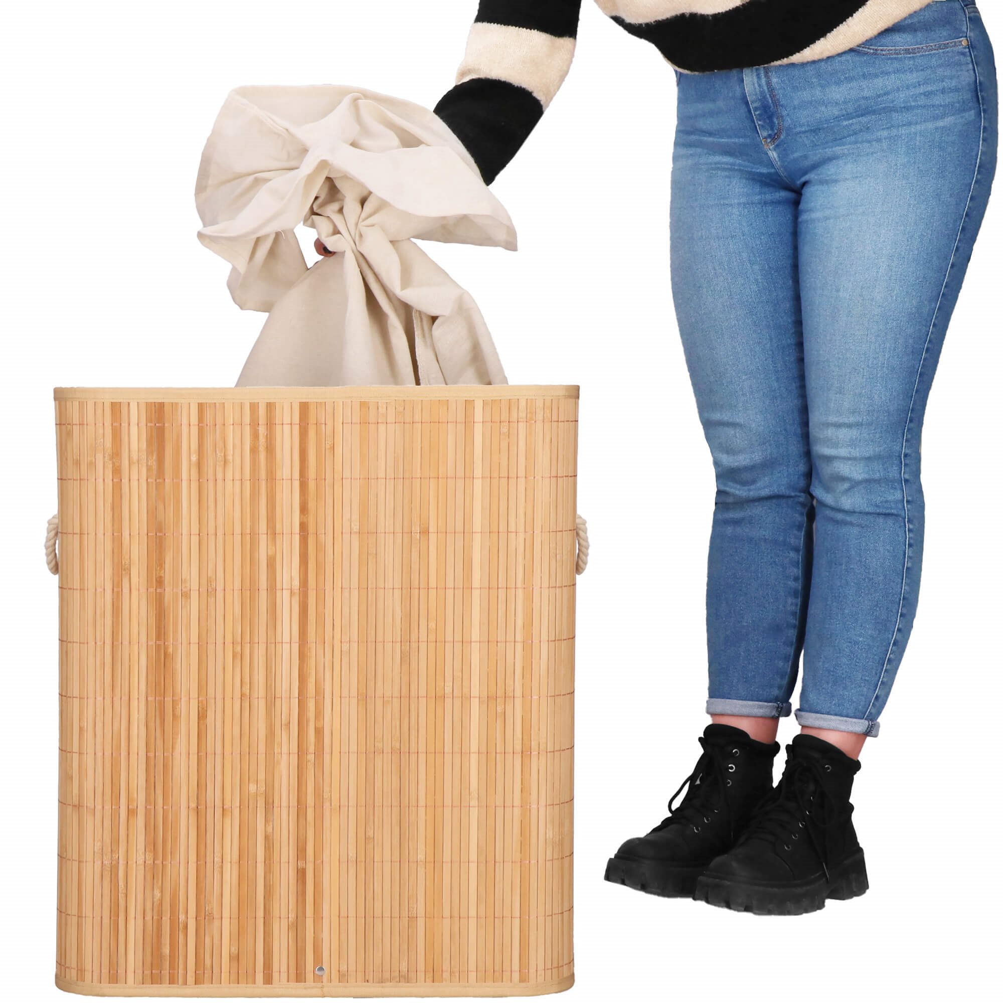 Bambusa veļas grozs Springos HA0155 100l Bambusa veļas grozs Springos HA0155 100l