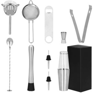 Bārmeņa komplekts Bostona šeikeris Springos KI0009 11 gab. sudraba