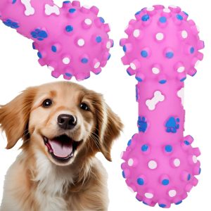 Gumijas čiepstošā suņu rotaļlieta