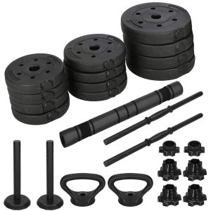 20 kg regulējams komplekts: grifs + kettlebell