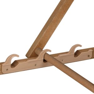 Koka saliekamais šezlongs ar roku balstiem Springos DC006 OXFORD40 dzeltens