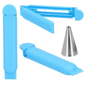 Konditorejas komplekts dekorēšanai maisiņš uzgaļi lāpstiņas Springos KI0055 7 gab. zils