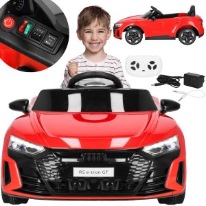 Mašīnīte ar akumulatoru Audi elektriskais bērnu auto rotaļlieta ar pulti Springos KC0013