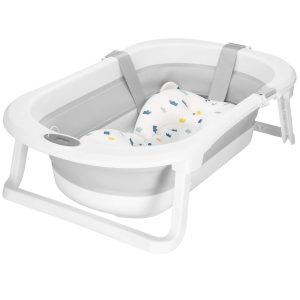 Pārnēsājama bērnu vanniņa Springos SB0060 40 L balti pelēka ar spilvenu