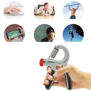 Roku trenažieris ar regulējamu pretestību Springos FA0034 20-50 kg pelēks-melns ar oranžu elementu