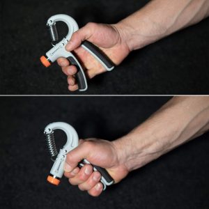 Roku trenažieris ar regulējamu pretestību Springos FA0034 20-50 kg pelēks-melns ar oranžu elementu