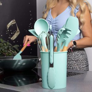 Virtuves piederumu komplekts Springos KI0001 12 gab. tumši piparmētru