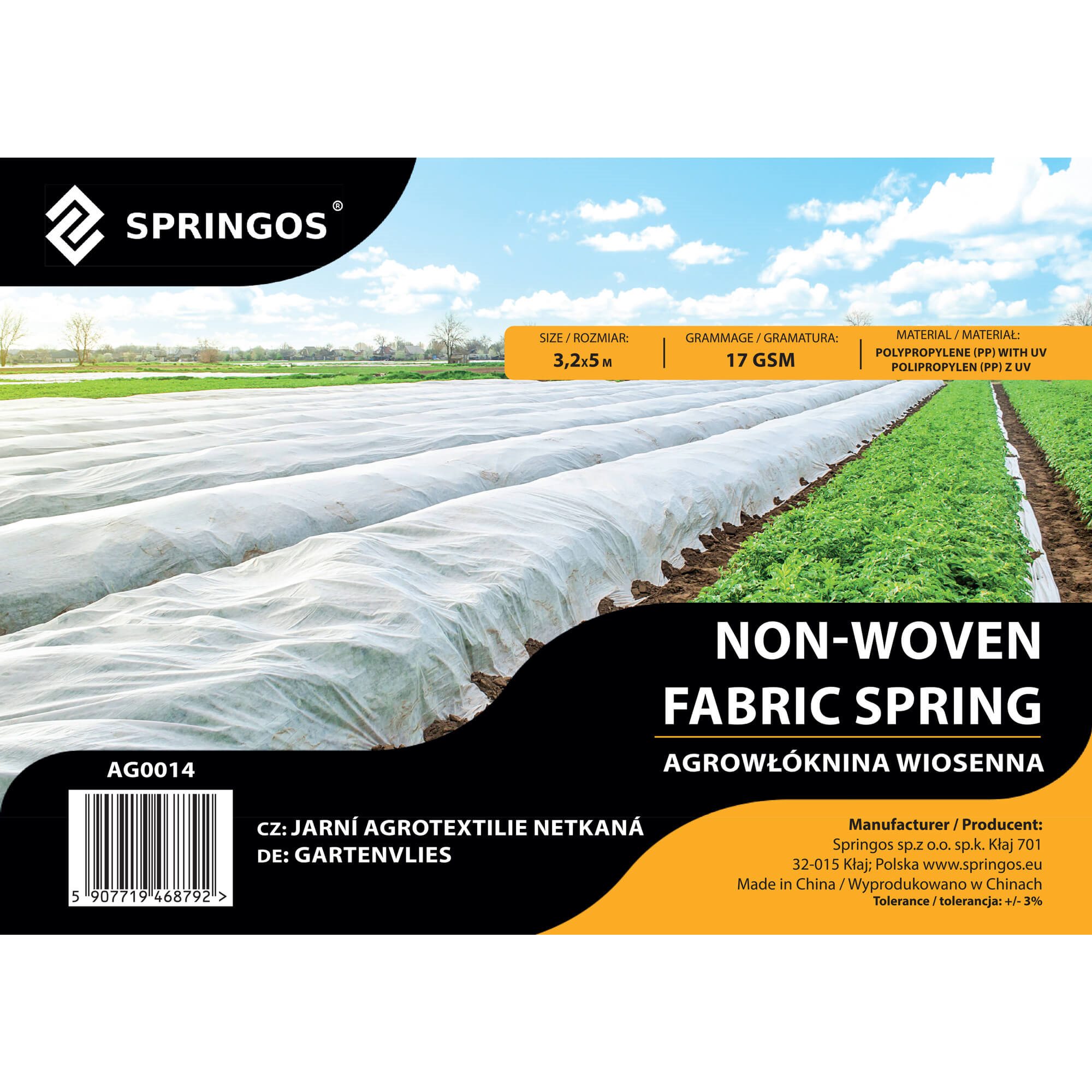 Ziemas agrotekstils Springos AG0014 17g/m2 5x3 Ziemas agrotekstils Springos AG0014 17g/m2 5x3