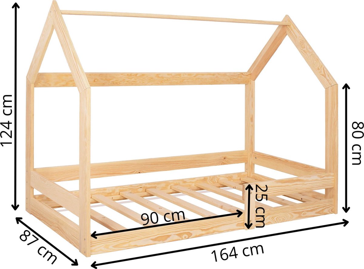 Bērnu gulta ar margām Springos BD006 164 x 87 cm