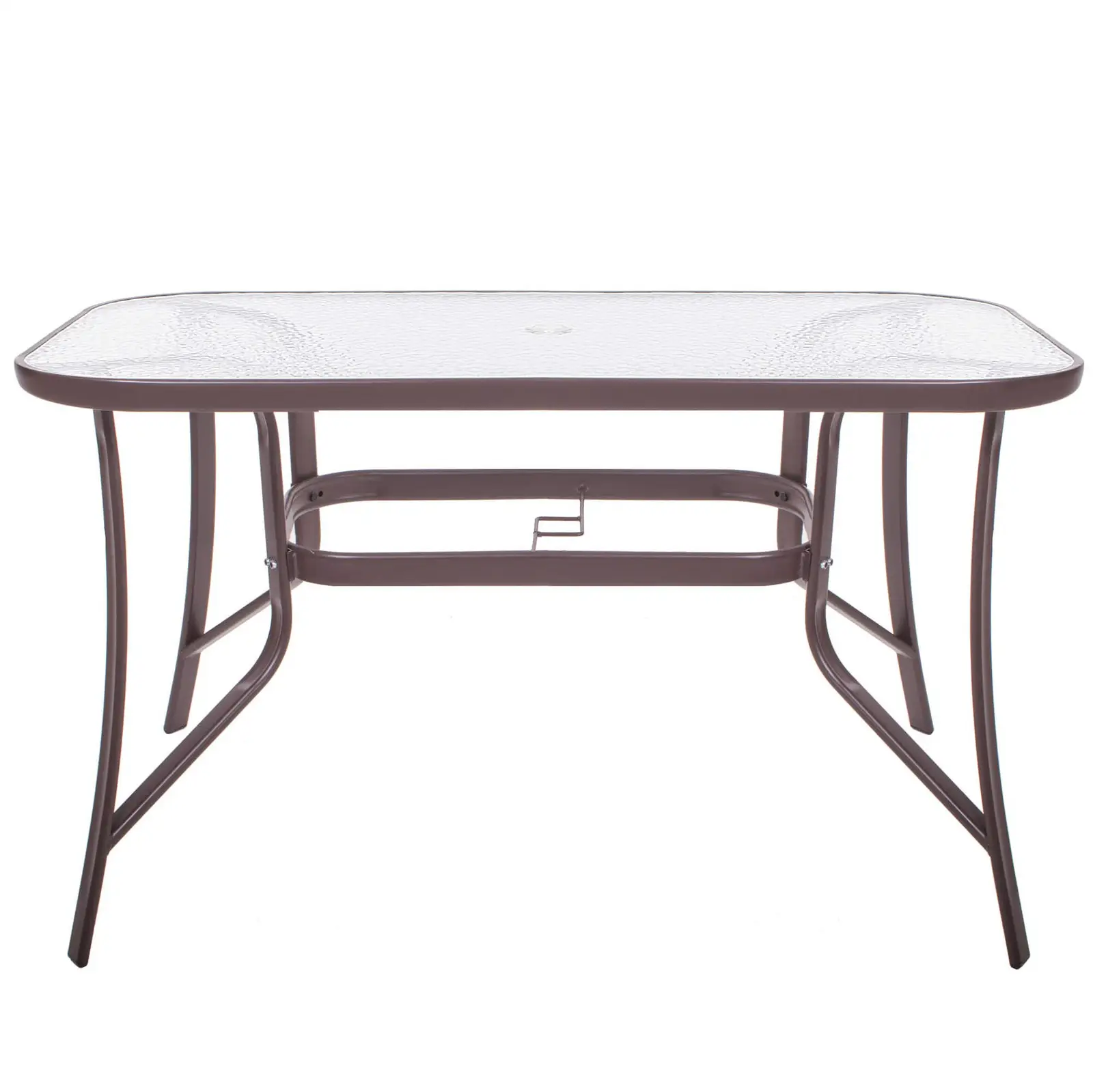 pol_pl_Stol-ogrodowy-metalowy-120x70cm-stolik-na-balkon-prostokatny-blat-z-szkla-hartowanego-brazowy-6160_13 Dārza galds Springos GF0075 120 X 70 X 70 CM - Image 1