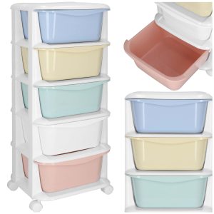 Springos HA0213 Mobilā skapīte ar 5 atvilktnēm uz ritentiņiem