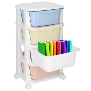 Springos HA0214 Mobilā atvilktņu skapīte uz riteņiem ar 4 atvilktnēm