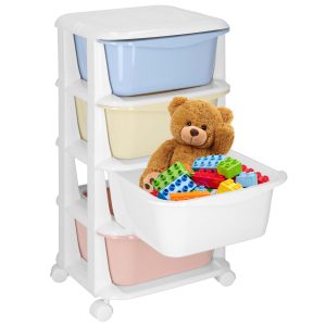 Springos HA0214 Mobilā atvilktņu skapīte uz riteņiem ar 4 atvilktnēm