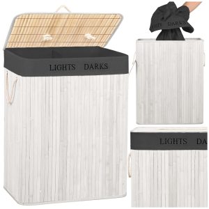 Bambusa veļas grozs ar vāku Springos HA7505 105 l