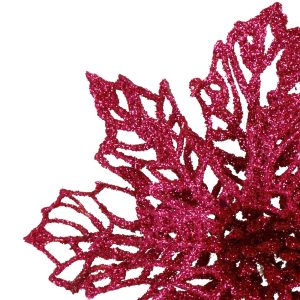 mākslīgais puansetijas zieds Springos CA1261 13 cm rozā ar mirdzumiem