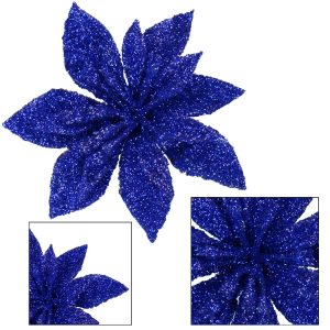 mākslīgais zieds Springos CA1239 poinsettia tumši zils ar mirdzumiem