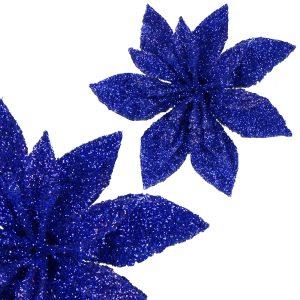 mākslīgais zieds Springos CA1239 poinsettia tumši zils ar mirdzumiem