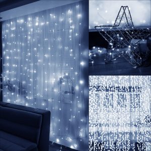 Gaismas aizkars Springos CL0184 300 LED virtene auksti balta gaismas iekštelpām un ārtelpām