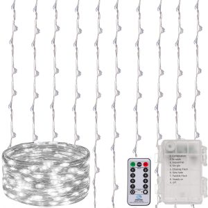 Gaismas aizkars Springos CL0184 300 LED virtene auksti balta gaismas iekštelpām un ārtelpām