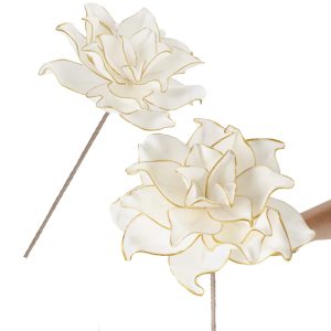 Mākslīgais zieds zars Springos CA1237 balts-zelts