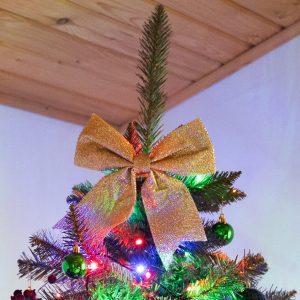 Ziemassvētku bante eglītei Springos CA 1297 30 cm zelta