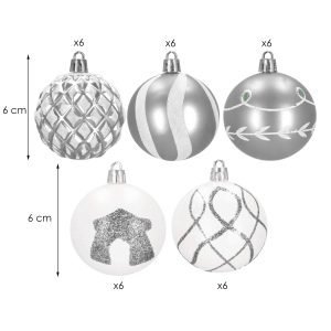 Ziemassvētku bumbiņas Springos CA0864 6cm 30 gab