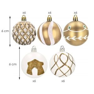 Ziemassvētku bumbiņas Springos CA0865 6cm 30gab