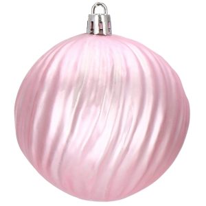 Ziemassvētku bumbiņas Springos CA0875 30 gab rozā 8 cm komplekts