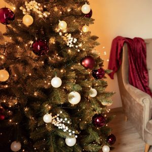 Ziemassvētku bumbiņas Springos CA1179 2 gab 15 cm bordo