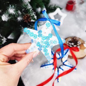 Ziemassvētku bumbiņas zvaigzne Springos CA0235 12cm