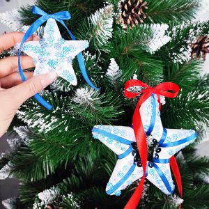 Ziemassvētku bumbiņas zvaigzne Springos CA0235 12cm