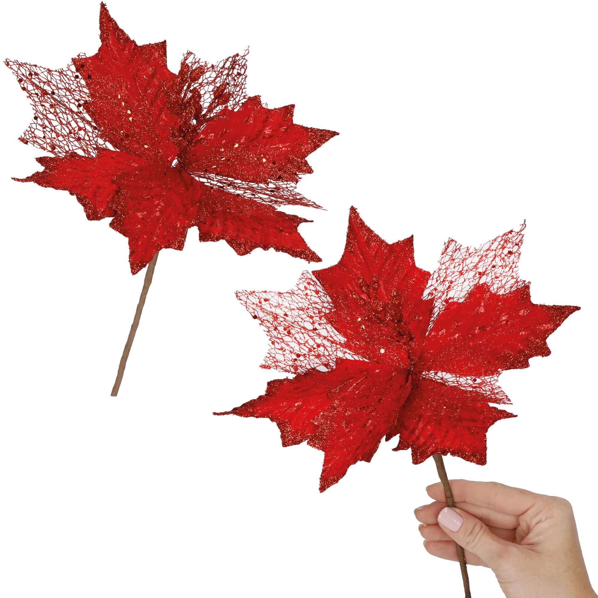 Ziemassvētku dekorācija - Puansetija Springos CA1263 Ziemassvētku dekorācija - Puansetija Springos CA1263