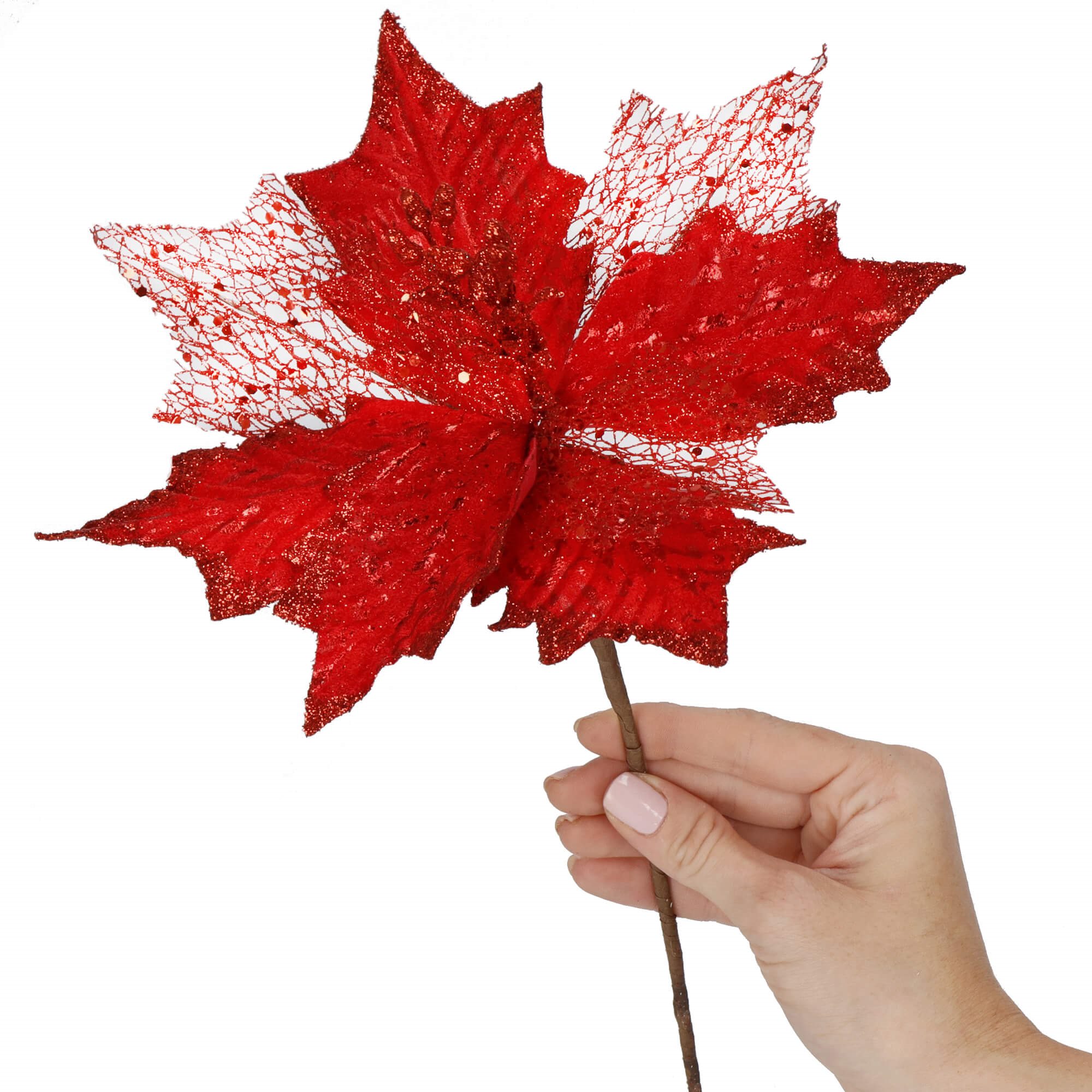 Ziemassvētku dekorācija - Puansetija Springos CA1263 Ziemassvētku dekorācija - Puansetija Springos CA1263