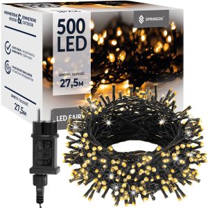 Ziemassvētku eglīšu gaismas Springos CL0540 500 led silti balts 27