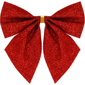 spīdīga sarkanā rotājuma