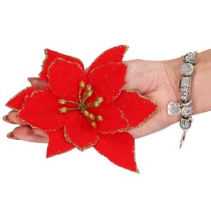 Ziemassvētku rotājums "Poinsettia" Springos CA0732 13x13 cm
