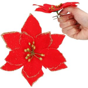 Ziemassvētku rotājums "Poinsettia" Springos CA0732 13x13 cm