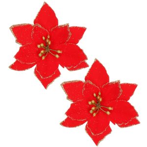 Ziemassvētku rotājums "Poinsettia" Springos CA0732 13x13 cm
