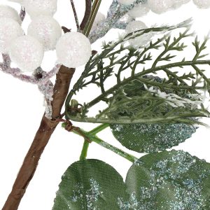 Ziemassvētku zariņš lapa dekorācija ar mirdzošu putnu 25
