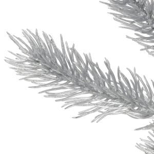 Ziemassvētku zariņš lapa mākslīgā dekorācija sudraba 47 cm