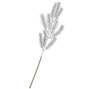 Ziemassvētku zariņš lapa mākslīgā dekorācija sudraba 47 cm