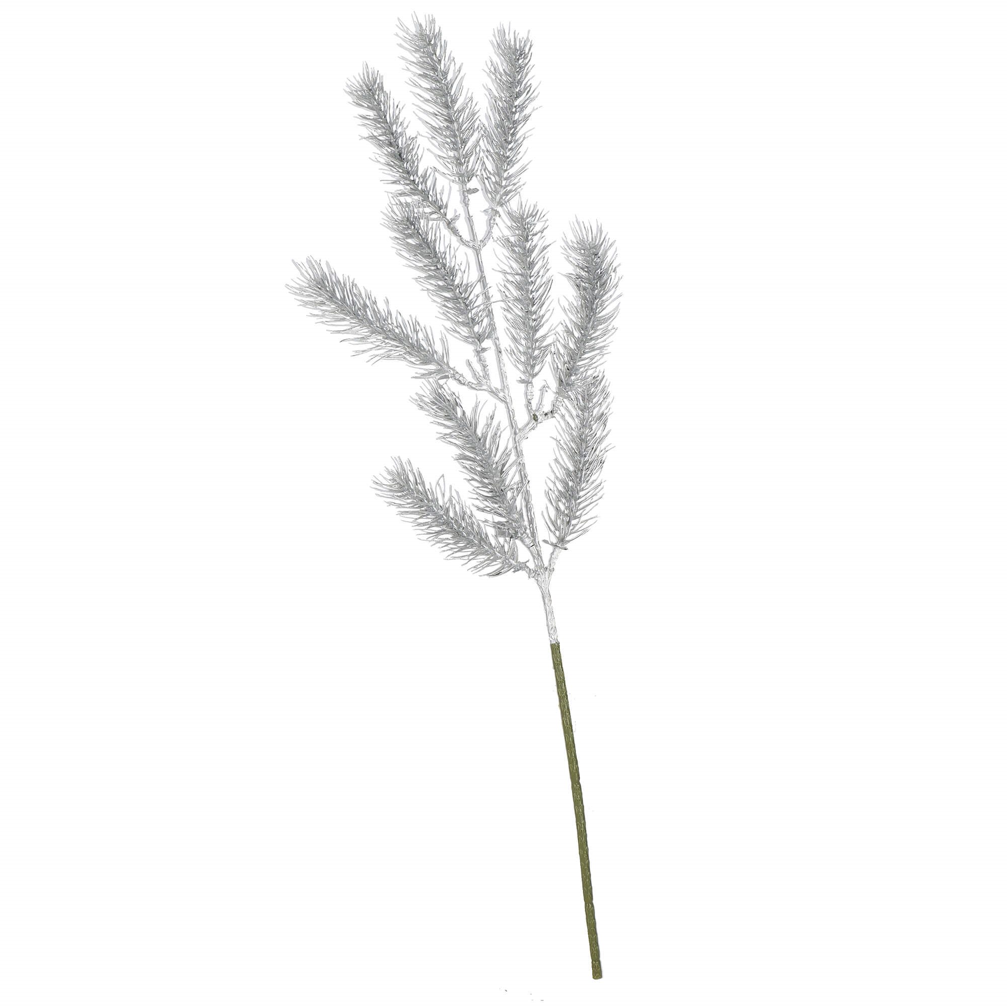 Ziemassvētku zariņš lapa mākslīgā dekorācija sudraba 47 cm