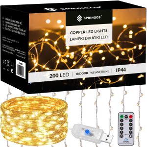 Ziemassvētku LED lampiņu aizkars Springos CL4020 200 Led