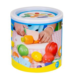 Koka rotaļu komplekts - augļu un dārzeņu “griešanas” spēle Springos KG0058