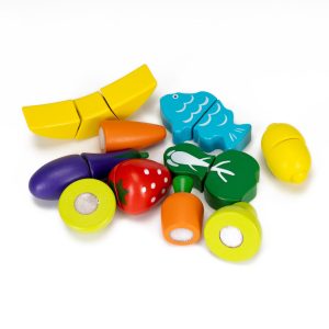 Koka rotaļu komplekts - augļu un dārzeņu “griešanas” spēle Springos KG0058