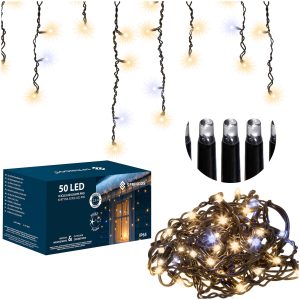LED gaismas aizkars ar 50 LED (sosulītes) Springos CL1239