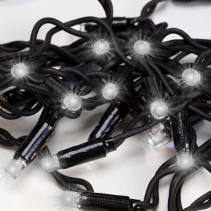 LED svētku gaismas aizkars ar 50 LED auksti baltā gaismā + flash Springos CL1240