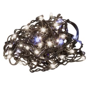 LED svētku gaismas aizkars ar 50 LED auksti baltā gaismā + flash Springos CL1240